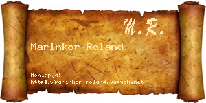 Marinkor Roland névjegykártya